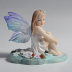 Veronese Design 2 1/4 Inch Lapis Fairy Knee Hugging Pose with Lady Bugs Collectible Figurine Home Decor Gift