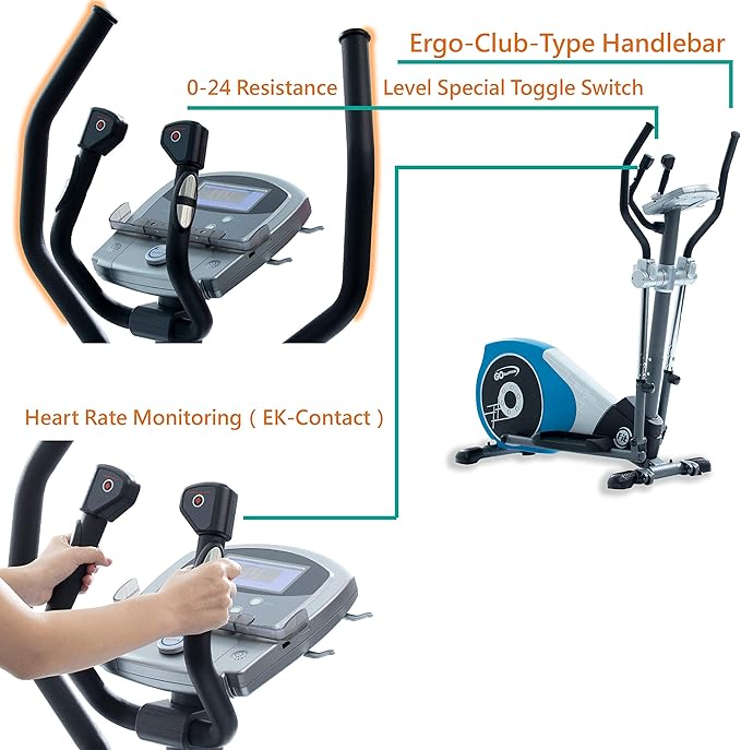 V-450T Standard Stride 17” Programmable Elliptical Exercise Cross Trainer with Adjustable Arms and Pedals and HRC Control for Cardio Fitness Strength Conditioning Workout at Home or Gym