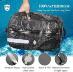 Vacuum Compression Bags for Travel with Electric Pump, Space Saver Vacuum Seal Bags for Clothing with IPX8 Waterproof Zipper, Reusable & No Odor for Suitcase and Backpack, Gray (2PC+Pump)