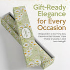 Chamomile Scented Drawer Liners for Dresser Drawers (10 Large Sheets, 19.7" x 14.4") - Non Adhesive Drawer Paper Liner for Bedroom Dresser & Closet Shelves by Linda’s Essentials