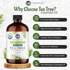 NaturoBliss Organic Tea Tree Essential Oil, 100% Pure Therapeutic Grade, Premium Quality Tea Tree Oil, 1 fl. Oz / 30 ml - Perfect for Aromatherapy and Relaxation (Tea Tree, 30ml)