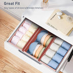 DIMJ Drawer Organizer Clothes - Underwear Organizer Small Sock Organizer Closet Organizers and Storage Box Dresser Drawer Dividers for Baby Clothes,Bra,Socks, Belt, Tie, Set of 12, Pink