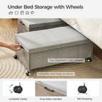 Under Bed Storage with Wheels, Bigger Size, Under Bed Drawers Heavy Duty, 2 Packs, Wooden Under Bed Storage Containers Organizer, Metal Frame, Patented Design