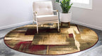 Unique Loom Barista Collection Area Rug - Timor (8' Round, Multi/ Red)