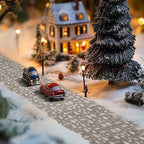 Iceyyyy 4 Pcs Christmas Village Cobblestone Road-39 x 3.5 Inch Cuttable Christmas Village Landscape Road-Miniature Xmas Villages Accessories for DIY Home Garden Street Landscape Decorations