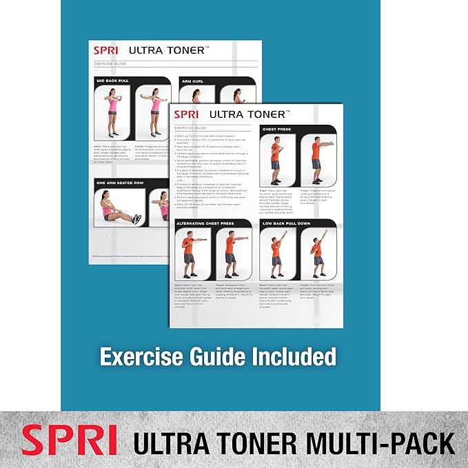 SPRI Ultra Toner Figure 8 Resistance Band with Padded Handles Great for Stretch, Exercise, Fitness Training, Yoga, Resistance Weights, Therapy, Gym or Home Workout Equipment.