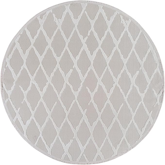 Modern Indoor Rug Diamond 4 Round Area Rugs for Living Room Luxury Kitchen Bedroom Durable Soft Geometric Durable Low and High Pile Stain Resistant Non Shedding Area Carpet 4 Round
