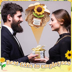 Wavwavw 6 Pcs Friends Gifts for Women, Galentines Graduation Handmade Sunflower Crochet Doll with Positive Card for Female Birthday BFF Bestie Gifts (Friends)