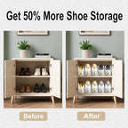 Clear Shoe Slot Organizers 12PACK Shoe Stacker Rack Organizer for Closet Adjustable Shoes Holders Space Saver Zapateras Organizers