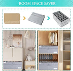 LUVHOMEE Shoe Organizer for Closet, Fits 24 Pairs, Large Shoe Box Storage Containers, Clear Foldable Shoe Storage Bins w/Bottom Support, Space Saving Closet Shoes Holder w/Reinforced Handles, Gray
