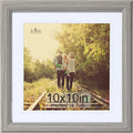 KTKDE 10x10 Picture Frame, Display 8x8 With Mat or 10x10 Without, Tempered Glass Wooden Square Photo Frame for Gray Frame, Wall Gallery Poster Frame best gift