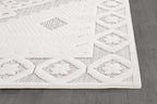Modern Micro Loop Indoor Runner Rugs for Living Room Bedroom Kitchen Geometric Trellis White 2x7 Luxury Durable Low and High Pile Non-Shedding Stain Resistant Soft Area Carpet 2 x 7