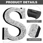 Qunclay 12'' Silver Crystal Diamond Bling Letters Crushed Diamond Decoration Wooden Glitter Letter with Screw and Hooks Rhinestone Gift for Wedding Y2k Mcbling Bedroom Wall Decor (Letter S)