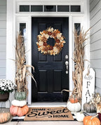 24 Inch Fall Brown Wreaths for Front Door Outside Autumn Wreath with Artificial Dahlia, Chrysanthemum, Rose, Berries & Leaves – Fall Door Wreath for Outdoor Indoor Thanksgiving Decor Terracotta