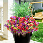 Artificial Flowers for Outdoors, 14 Bundles UV Resistant Fake Flowers Daisy with Greenery Plants,Faux Outdoor Flowers for Spring Summer Decoration, Outdoor Faux Plants Home Window Porch Patio Yard