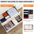 Criusia Drawer Organizer Clothes 12 Pack - Dresser Organizer Bins for Closet, Bedroom, Nursery Organization and Storage - Divider for Sock, Underwear, Bra, Baby Clothes, Small Toys