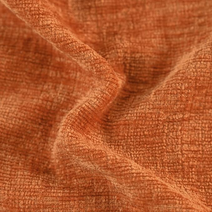 CaliTime Fall Throw Pillow Covers Decorative 18 X 18 Inches Pack of 4 Cozy Chenille Cushion Cases for Couch Sofa Bed Living Room Home Burnt Orange