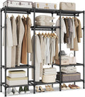 SONGMICS Clothes Rack,72 Inch Large Capacity Portable Closet, Heavy Duty Wardrobe Closet Organizer with Hanging Rails and Shelves, Total Load 330 lb, Easy Assembly, for Bedroom, Black URDR211B01