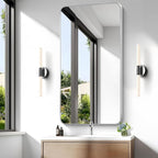 BONEWEI Silver Bathroom Mirror,24x48 inch Wall Mirror for Bathroom Wall Mounted,Rectangle Mirror for Bathroom Over Sink,Modern Frame Round Corner for Living Room,Bedroom Entryway,Horizontal/Vertical