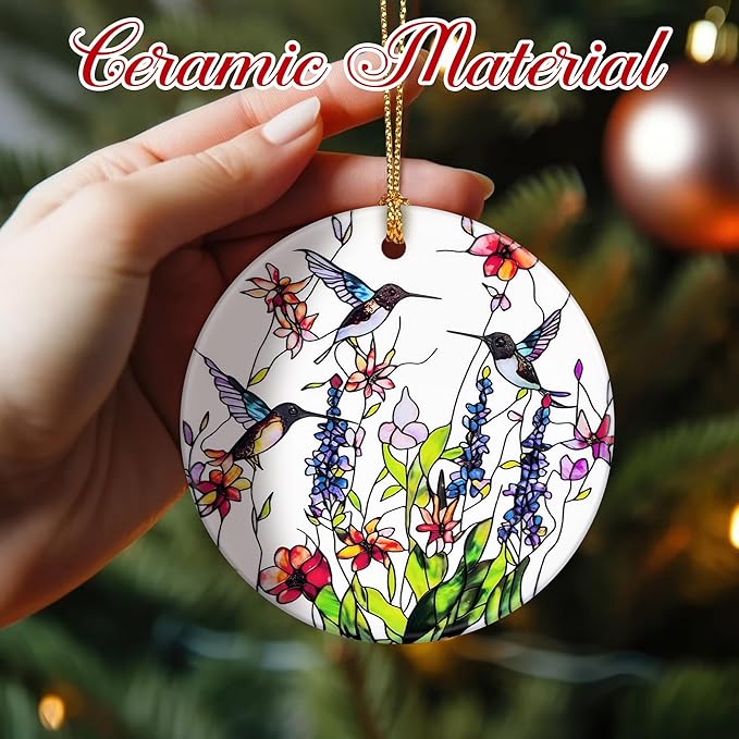 Hummingbird Hanging Ornament, Christmas Ornaments, Xmas Decorations for Tree, Ornaments for Christmas Tree, Holiday Ornament, Hummingbird Gifts, Holiday Party Gifts, and Xmas Gift Ideas