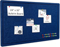 Cork Board Alternative, Decorative Foldable Felt Bulletin Board 24 * 16 Inches, Alternative Photo Board Self-Adhesive Vision Board, Decorative Pin Board (Rectangle Dark Blue)