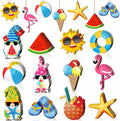 Geelin 36 Pcs Summer Wood Hanging Ornaments for Tree Mini Tree Decorations Hawaiian Beach Wooden Pendant Decorations with String for Luau Party Supplies(Gnome)
