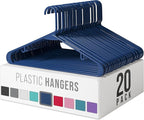 Plastic Hangers 20 Pack Navy Blue - Clothes Hangers - Makes The Perfect Coat Hanger and General Space Saving Clothes Hangers for Closet - Percheros Ganchos para Colgar Ropa Hangars