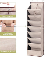 2 Pack Shoe Organizer with 6 Extra Large Pockets and 4 Large Pocket, Over the Door Sturdy Closet Storage Rack, Hanging Shoe Organizer for Shoes, Sneakers, Beige