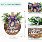 250th Anniversary Patriotic Wreath for Front Door, 250 Years of Freedom Wooden Door Sign, 4th of July Decorations Outdoor & Memorial Day Decor for Home (Color-Freedom2)