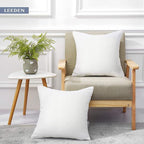 Leeden 30 x 30 Pillow Inserts (Set of 2) - Throw Pillow Inserts with 100% Cotton Cover - 30 Inch Square Interior Sofa Pillow Inserts - Decorative Pillow Insert Pair - White Couch Pillow