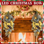 Lyrow 4 Pcs Cordless Prelit Christmas Artificial Swags 24" Xmas Stairway Swag Teardrop Trim Christmas Staircase Decoration Battery Operated Garland Indoor Outdoor Railing Decor (Chic Style)