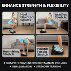 12.6" Premium Slant Board for Calf Stretching & Exercise with Bonus Muscle Roller - Velour Incline Board, Calf Stretcher & Stretch Mobility Board for Deep Stretch, Physical Therapy Fitness Training