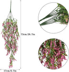 2 Pcs Artificial Lavender Teardrop Rattan, Spring Summer Front Door Hanging Floral Swags for Wall Basket Filler, Garden Home Easter Decoration-28.7in(Rose Red)