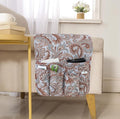 Armchair Caddy for Couch Remote Control Holder Premium Durable Non-slip Sofa Armset Organizer Caddy Storage for Recliner Couch 5 Pocket for Cell Phone Magazine 35"x13" Floral 1 Piece