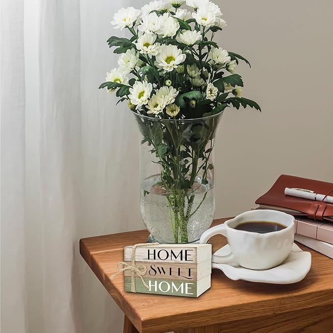 Mini Decorative Books For Home Decor, Small Wood Book Stack For Table Decor, Home Decor Book For Living Room Mantel, Farmhouse Stacked Books Decorative（L44）