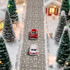 Iceyyyy 4 Pcs Christmas Village Cobblestone Road-39 x 3.5 Inch Cuttable Christmas Village Landscape Road-Miniature Xmas Villages Accessories for DIY Home Garden Street Landscape Decorations