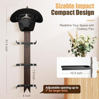 Cinati Cowboy Hat Rack Wall Mount - Wooden Western Rustic Metal Hanger With Arrow Sign Board - Holds up to 4 Hats, Fedora, Sun Hats (1 Pack)
