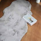 Ghouse Soft Faux Sheepskin Fur Rug 2x4 Grey Fluffy Bedside Rugs Plush Rug Shag Nursery Carpet Area Rugs for Living Room Bedroom Playing Room Decor
