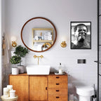 Funny Bathroom Canvas Wall Art Set of 2 - Black Floating Frame Black and White Vintage Comedy Movies Posters, Funny Toilet Humour Smell Wall Decor Prints for Bathroom Decor 12x16 in