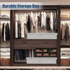 Underbed Storage Containers Bin with Lids, Large Under Bed Storage Organizer Box with Handle, Foldable Under the Storage Bags for Organizing Clothes, Shoes, Blankets, Pillows
