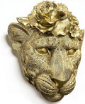 GUSFREUD Gold Animal Heads Sculptures Wall Art - Resin Faux Leopard for Home Wall Decor, Leopard Wall Hanging Decoration for Living Room, Bedroom & Kitchen, Unique Gift Idea