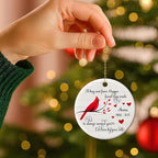 HYTURTLE Personalized Memorial Christmas Ornament Tree Decor Gifts for Family Loss of Loved One Mom Dad in Heaven, Sympathy Remembrance Bereavement Gifts, Cardinal Bird Custom Name Circle Ornament
