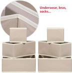 DIOMMELL 6 Pack Foldable Cloth Storage Box Closet Dresser Drawer Organizer Fabric Baskets Bins Containers Divider with Drawers for Clothes, Underwear, Bras, Socks, Lingerie, Clothing