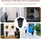 KALLORY Umbrella Stand Holder, Plastic Umbrella Bucket Freestanding Umbrella Rack Barrel Canes Walking Sticks Golf Clubs Organizer Floor Vase for Entryway Porch Indoor Black