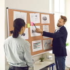 Extra Large Cork Bulletin Board 60" X 48", Silver Aluminum Framed 5'x4' Corkboard for Wall, Wall Mounted Notice Pin Board with 18 Push Pins for School, Home & Office