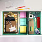 SIMPLE HOUSEWARE Foldable Drawer Organizer for Clothes/Underwear/Panty/Onesie Stocking Bin, Set of 12, Turquoise