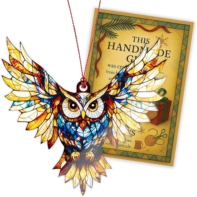 Owl Gifts for Women, for Mom & Grandma from Son Daughter, Owl Ornament for Christmas Tree Hanging Decor, Holiday Present Ideas, Gift Exchange Ideas, Holidays Decor for Owl Lovers