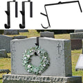 Blulu 2 Pcs Headstone Wreath Hanger Adjustable 6"- 11" Cemetery Tombstone Wreath Holder Black Stands Hook for Christmas Outdoor Grave Marker Cemetery Gravestone Flowers Decorations