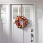 Haute Decor Adapt Adjustable Wreath Hanger, Top & Length Adjustable - Brushed Copper - Strong Over The Door Wreath Holder that Fits Almost Any Size Door