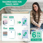 Cozy Essential Travel Vacuum Storage Bags with Rechargeable Cordless Electric Pump, Space Saver Bags for Luggage, Suitcase, Carry-On, for Clothes, Blankets, Comforters, Pillows, 6 Combo